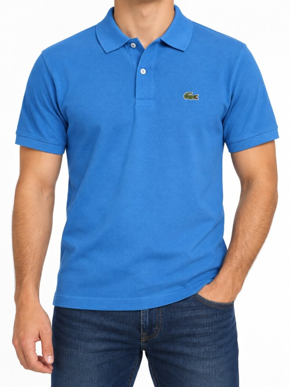 Lacoste Classic Fit Blue Cotton Pique Polo Shirt Men’s Small